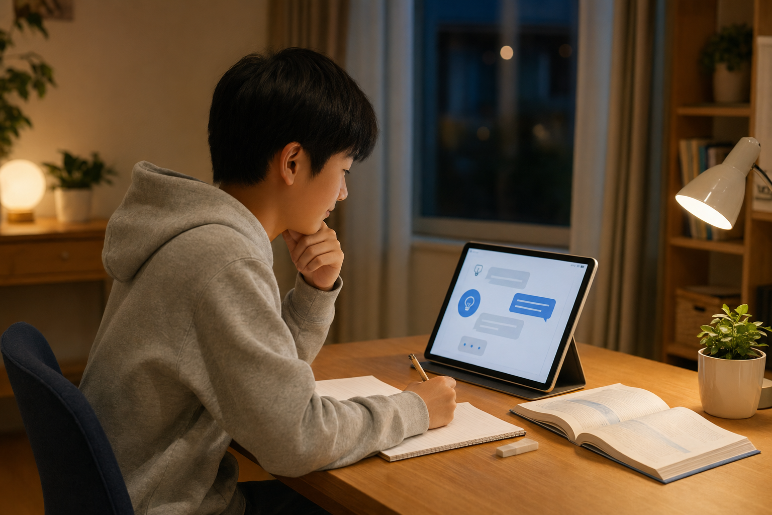 AIが子どもの学習をサポートするイメージ